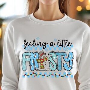Feeling a Little Frosty Christmas T-shirt S M L XL XXL White trending New Custom